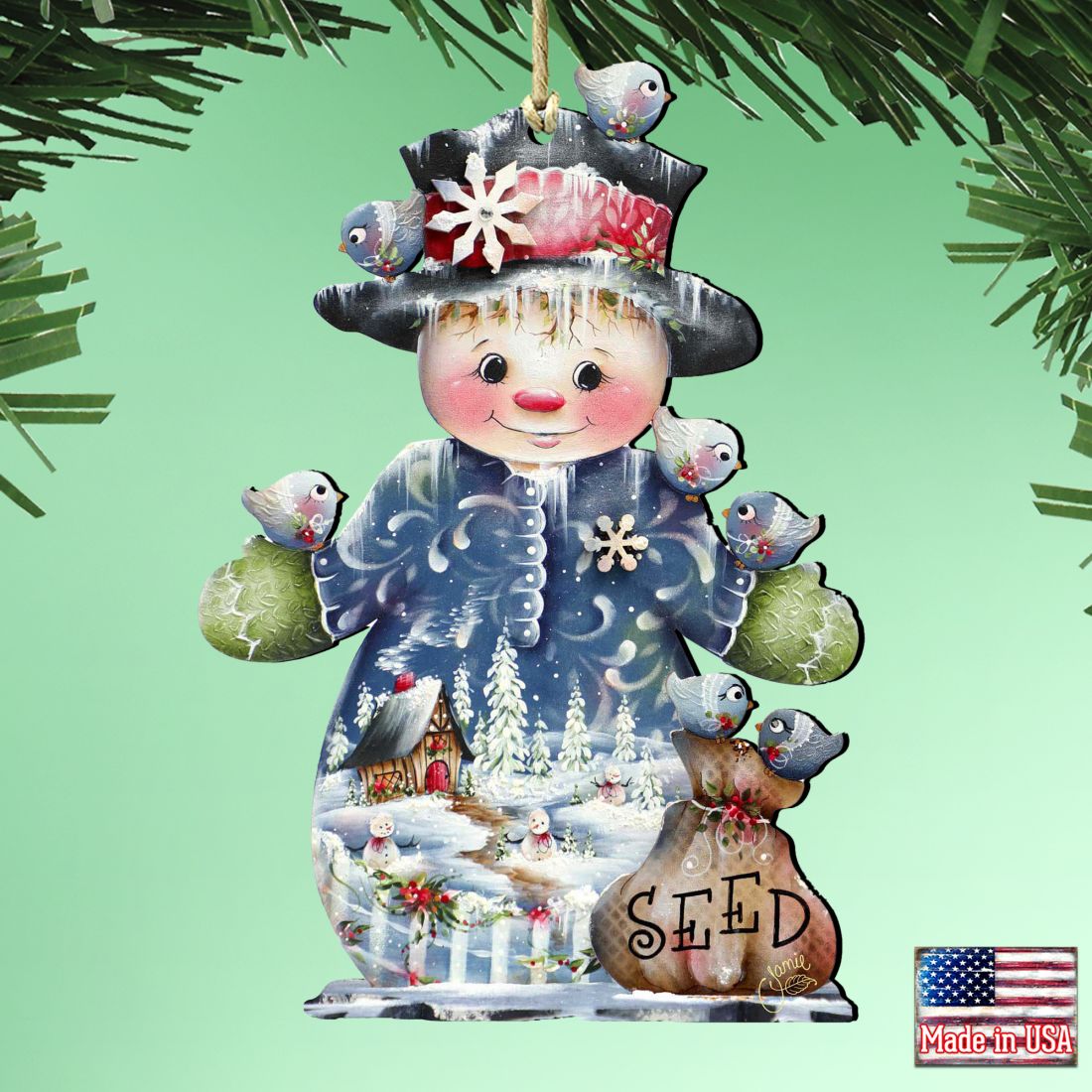 Freezing Friends (Frosting Sparkle) by Jamie Mills-Price - Christmas Santa Snowman Decor - 8457511
