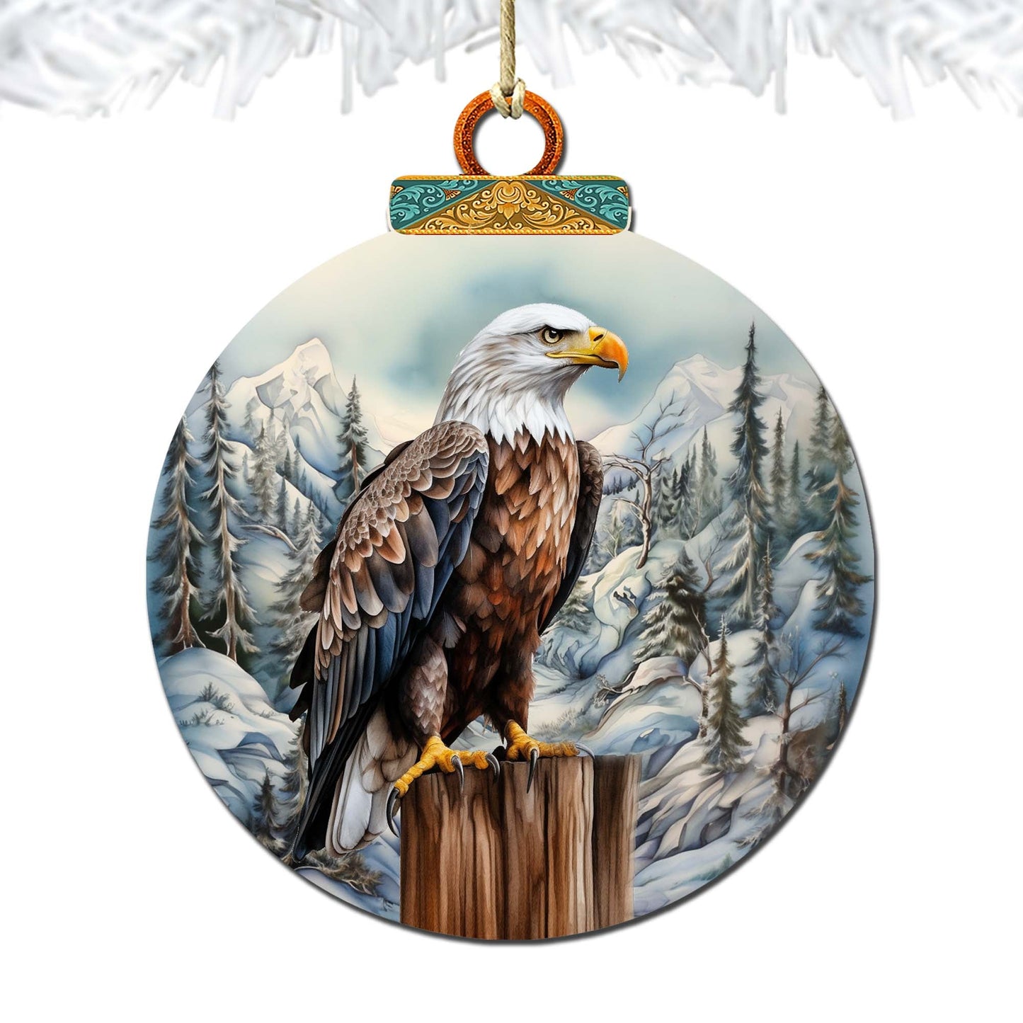 Bald Eagle in Alaska Wooden Ornaments by G.Debrekht - Wildlife Holiday Decor - 870061