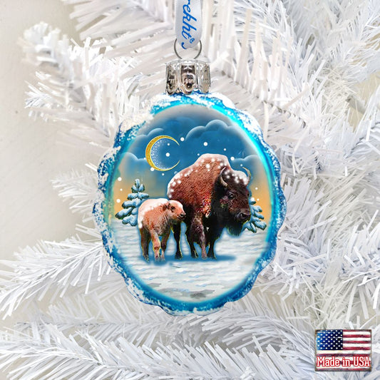 Buffalo Mercury Glass Ornament by G. DeBrekht - Wildlife Holiday Decor - 771024