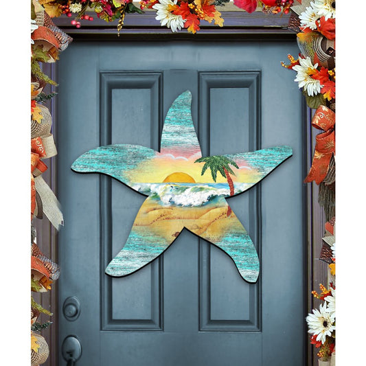 Starfish Coastal Door Decor by G. DeBrekht - Coastal Holiday Decor - 8198531H