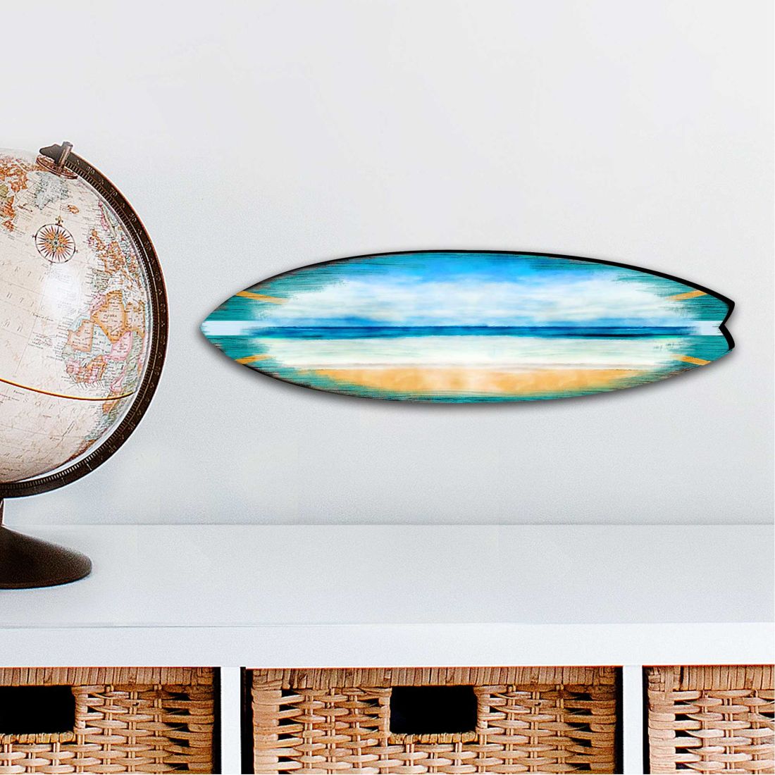 Ocean Surfboard Coastal Outdoor Decor Large Ornament by G. DeBrekht - Coastal Holiday Decor - 8490102MS