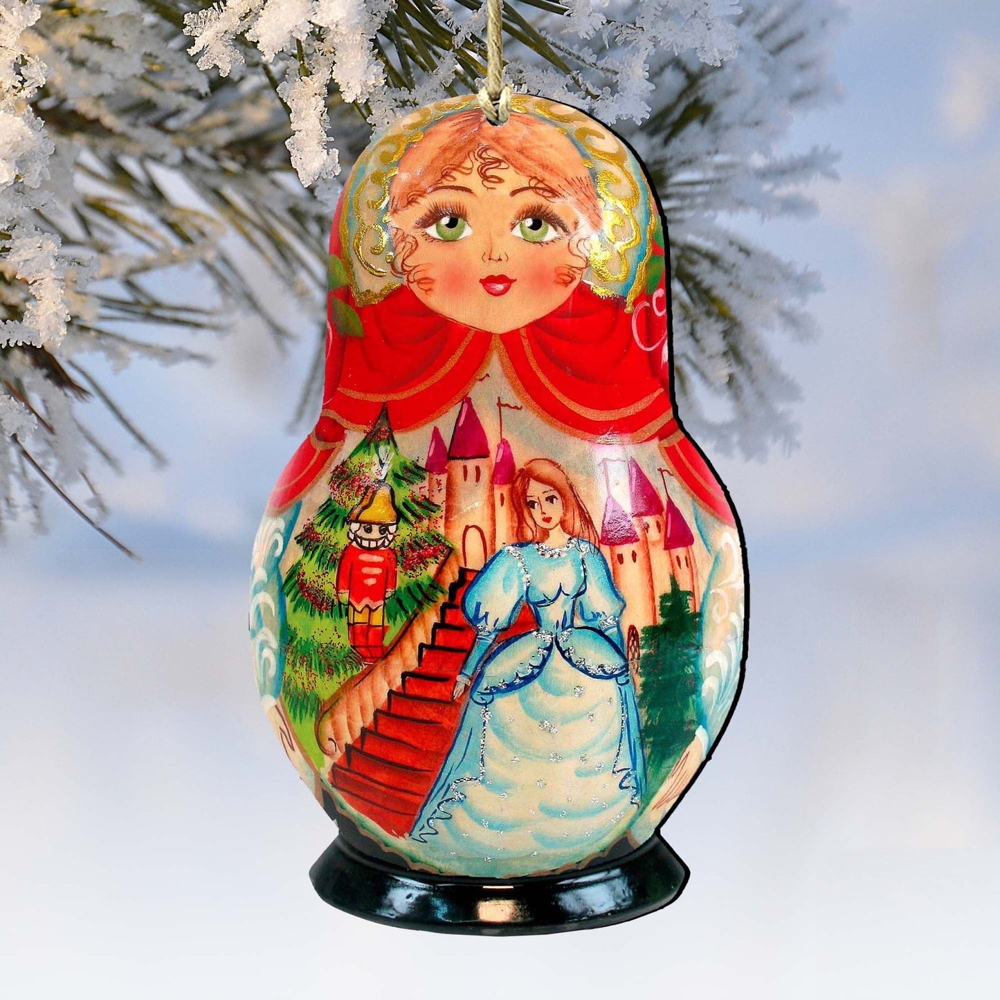 Story of Nutcracker Matreshka Wooden Ornaments by G. DeBrekht - Nativity Holiday Decor - 8115942