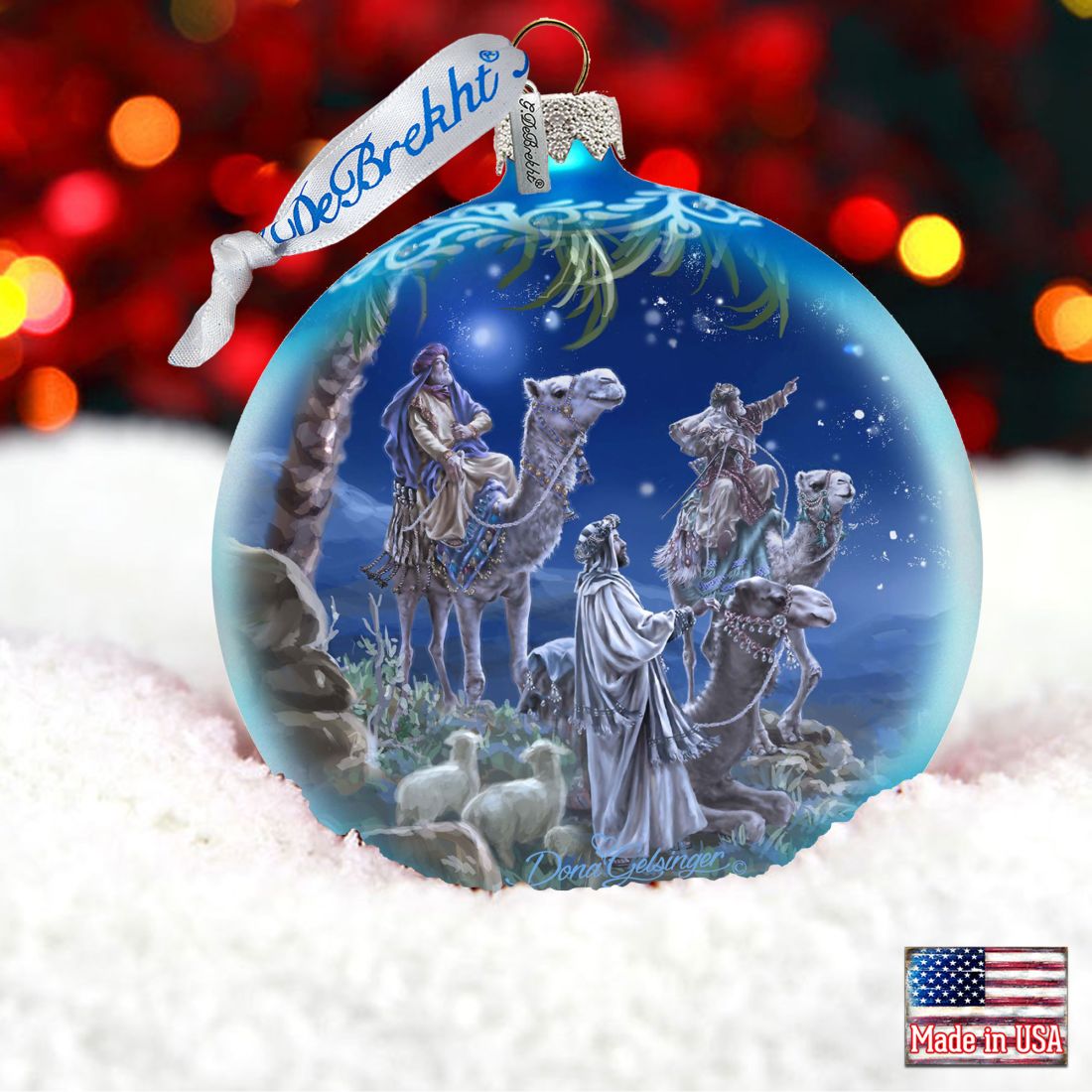 Let Us Adore Him Glass Ornament Limited Edition by D. Gelsinger - Nativity Holiday Decor - 73897-1839