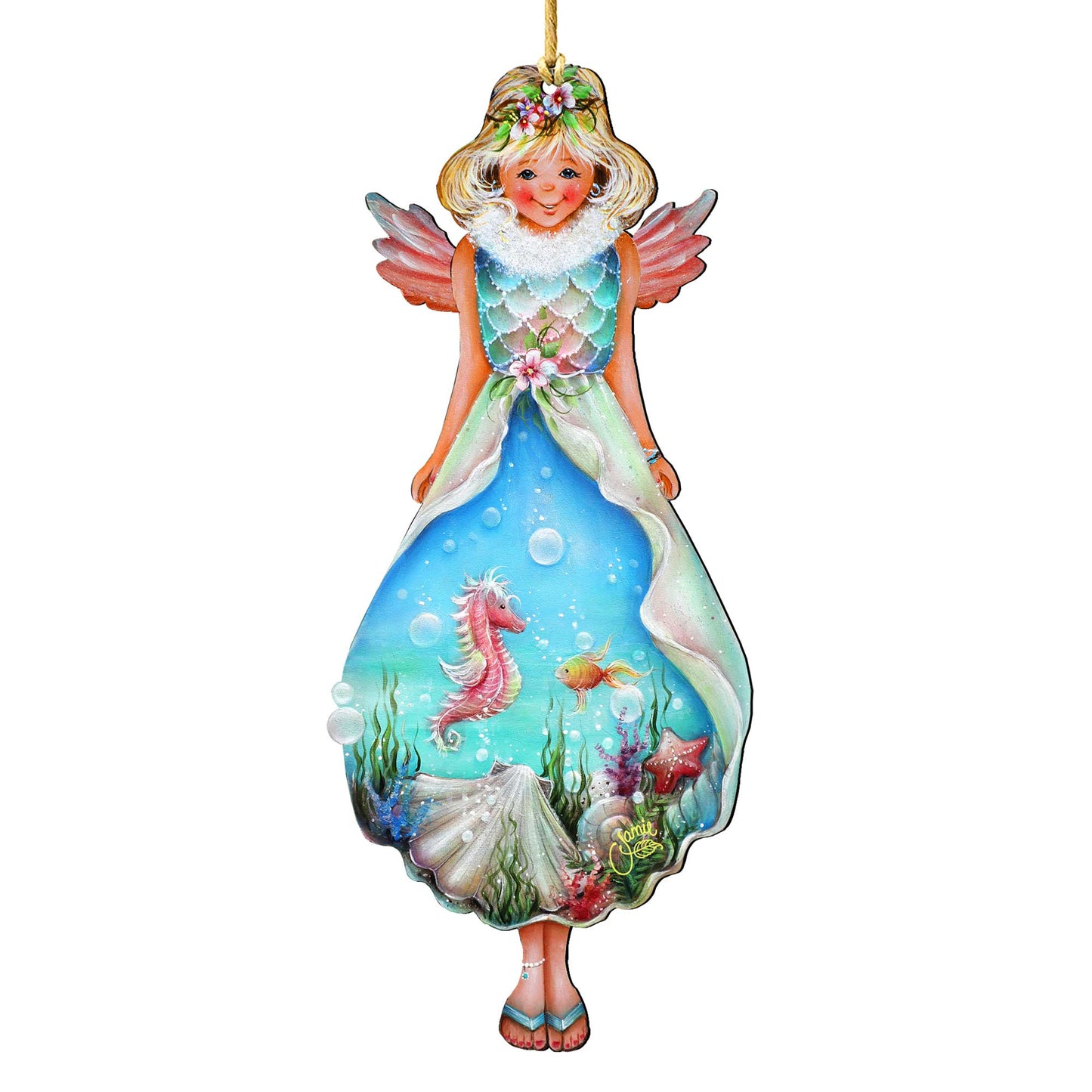 Beach Blessing Angel Coastal Door Decor by Jamie Mills-Price - Coastal Holiday Decor - 8457901H