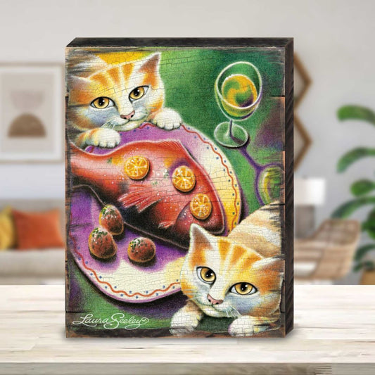 Chardonnay Wooden Wall Art by Laura Seeley - Pets Dog and Cats Decor - 8512111B