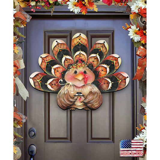 Be Thankful Turkey Sitter Door Decor by Jamie Mills-Price - Thanksgiving Halloween Decor - 8457702H