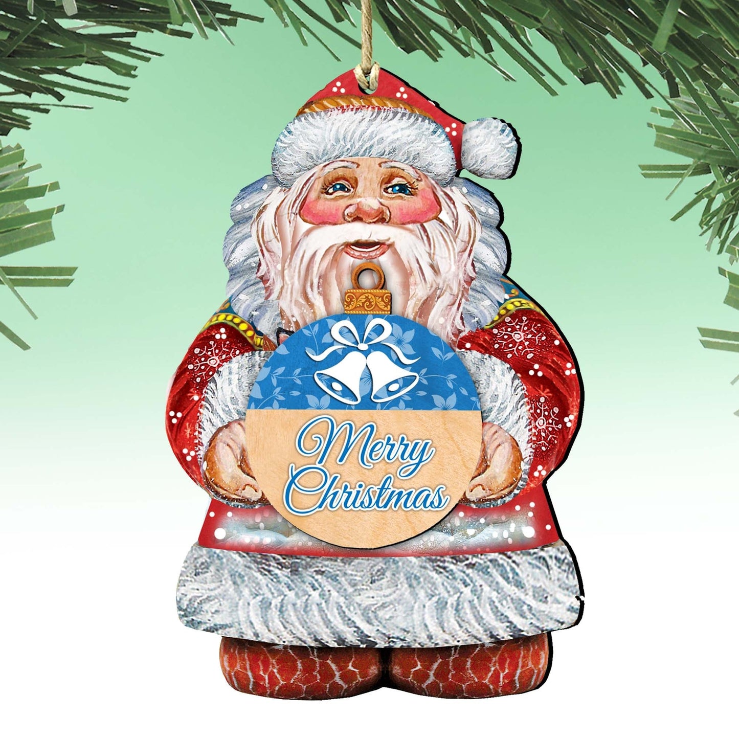 Merry Christmas Wooden Ornaments by G. DeBrekht - Christmas Santa Snowman Decor - 8117810-MC