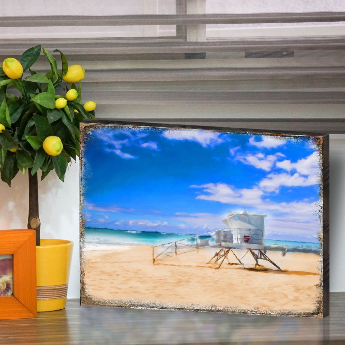 Spady Beach Lifeguard Tower Wooden Coastal Wall Art by Nature Wonders - Coastal Sea-Life Decor - 95262B