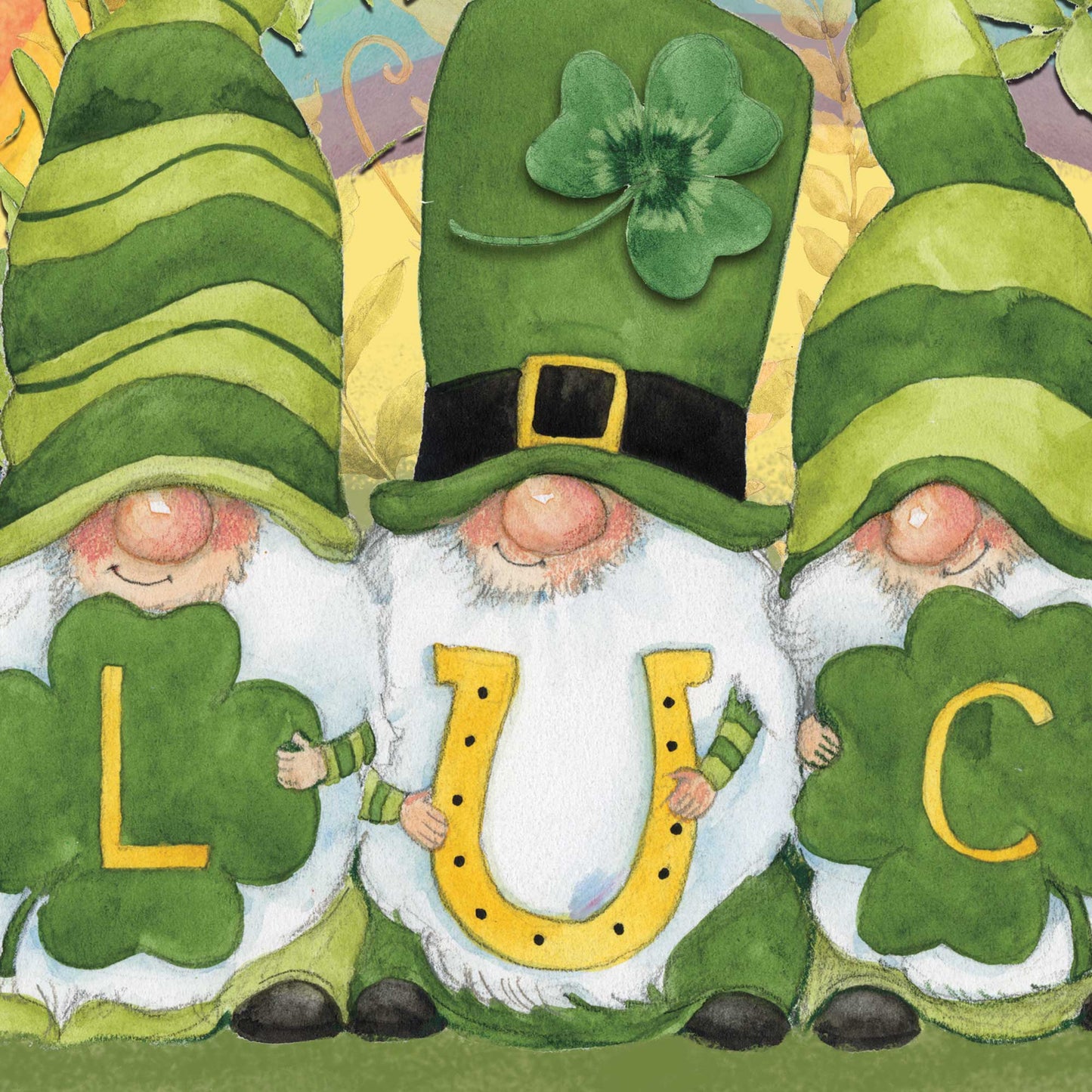 St Patrick's Gnome Holiday Door Decor by Susan Winget - Celtic Decor - 8471110H-SW