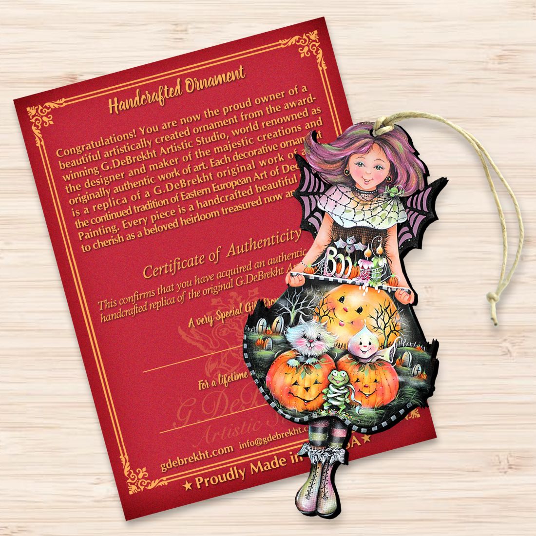 Halloween Fairy Wooden Ornaments by Jamie Mills-Price - Thanksgiving Halloween Decor - 8457412