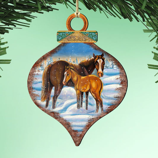 Horses Wooden Ornaments - Tree Ornament by Nature Wonders - Wildlife Holiday Decor - 8015220