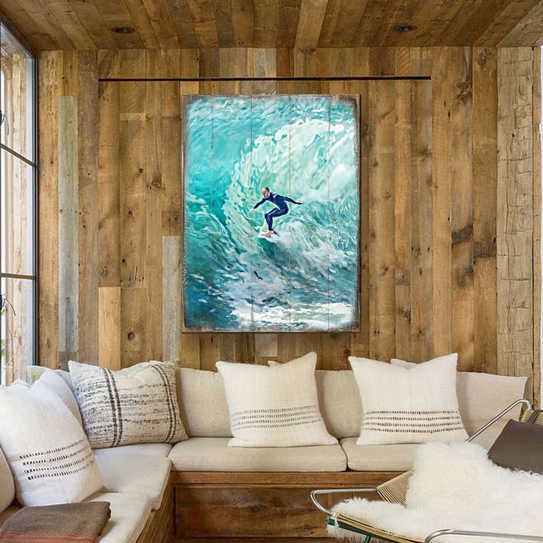 Sophronia Surfer Wooden Coastal Wall Art by Nature Wonders - Coastal Sea-Life Decor - 95227B
