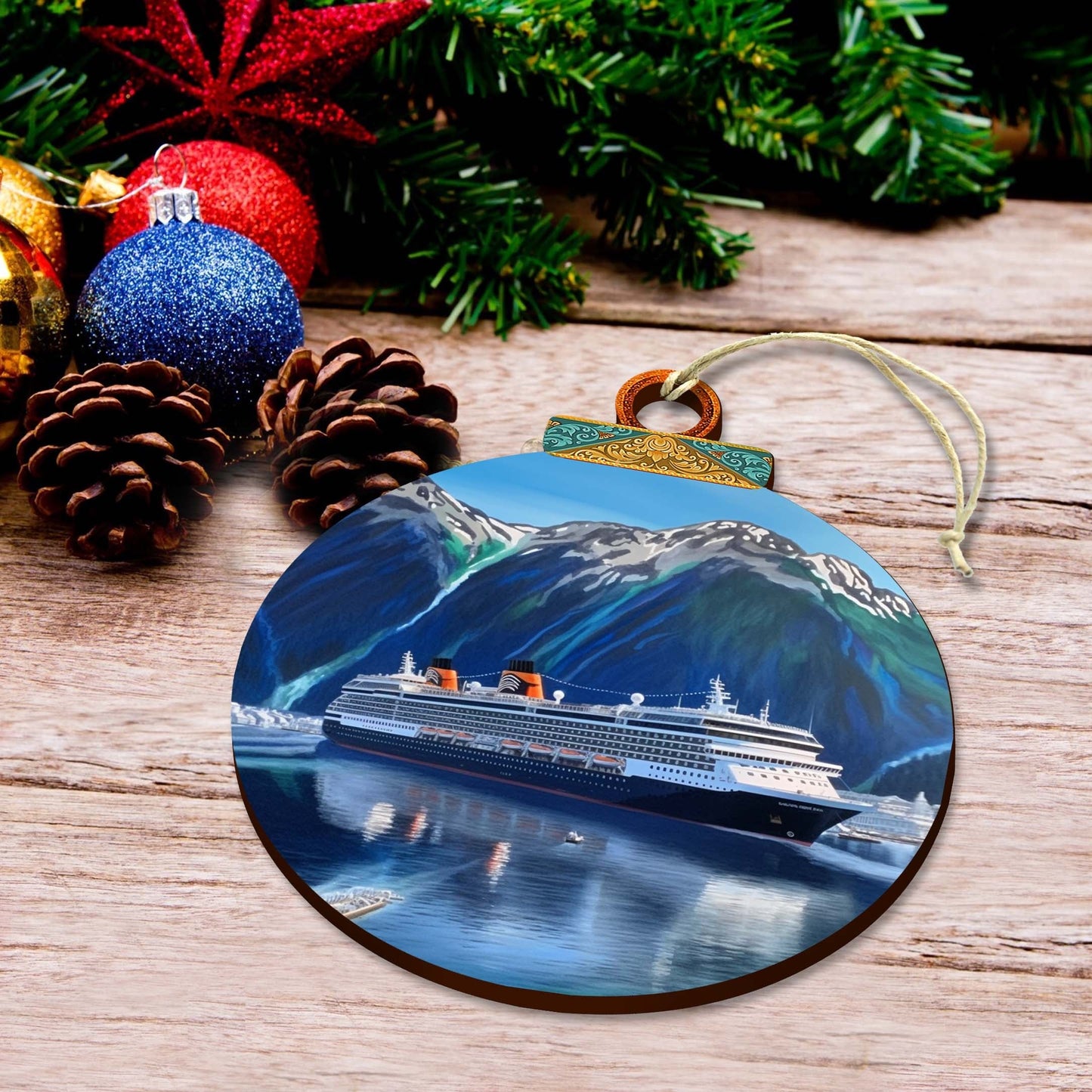 Alaskan Summit Cruise Wooden Ornaments by G.Debrekht - Wildlife Holiday Decor - 870067