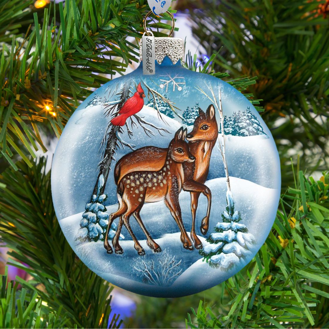 Deer Ball Glass Ornament by G. DeBrekht - Wildlife Holiday Decor - 73414