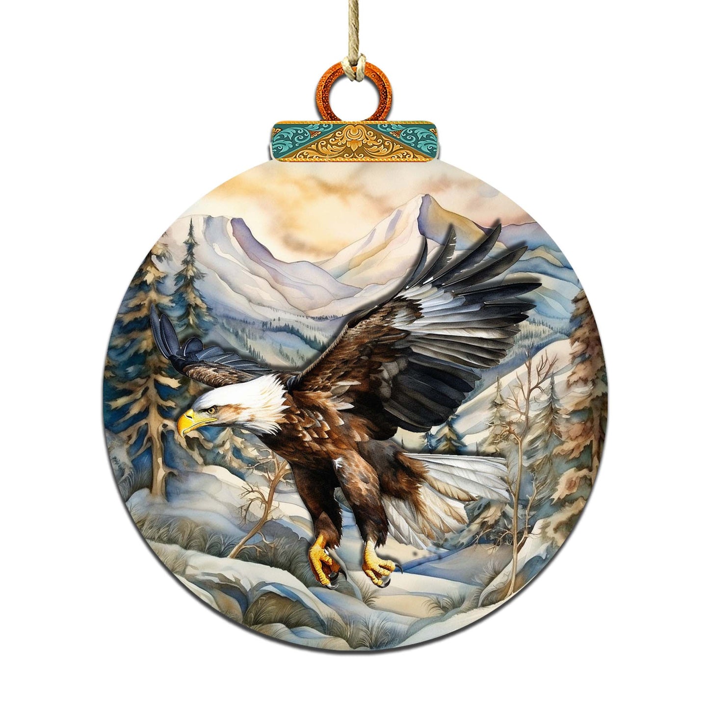Bald Eagle of Alaska Wooden Ornaments by G.Debrekht - Wildlife Holiday Decor - 870063