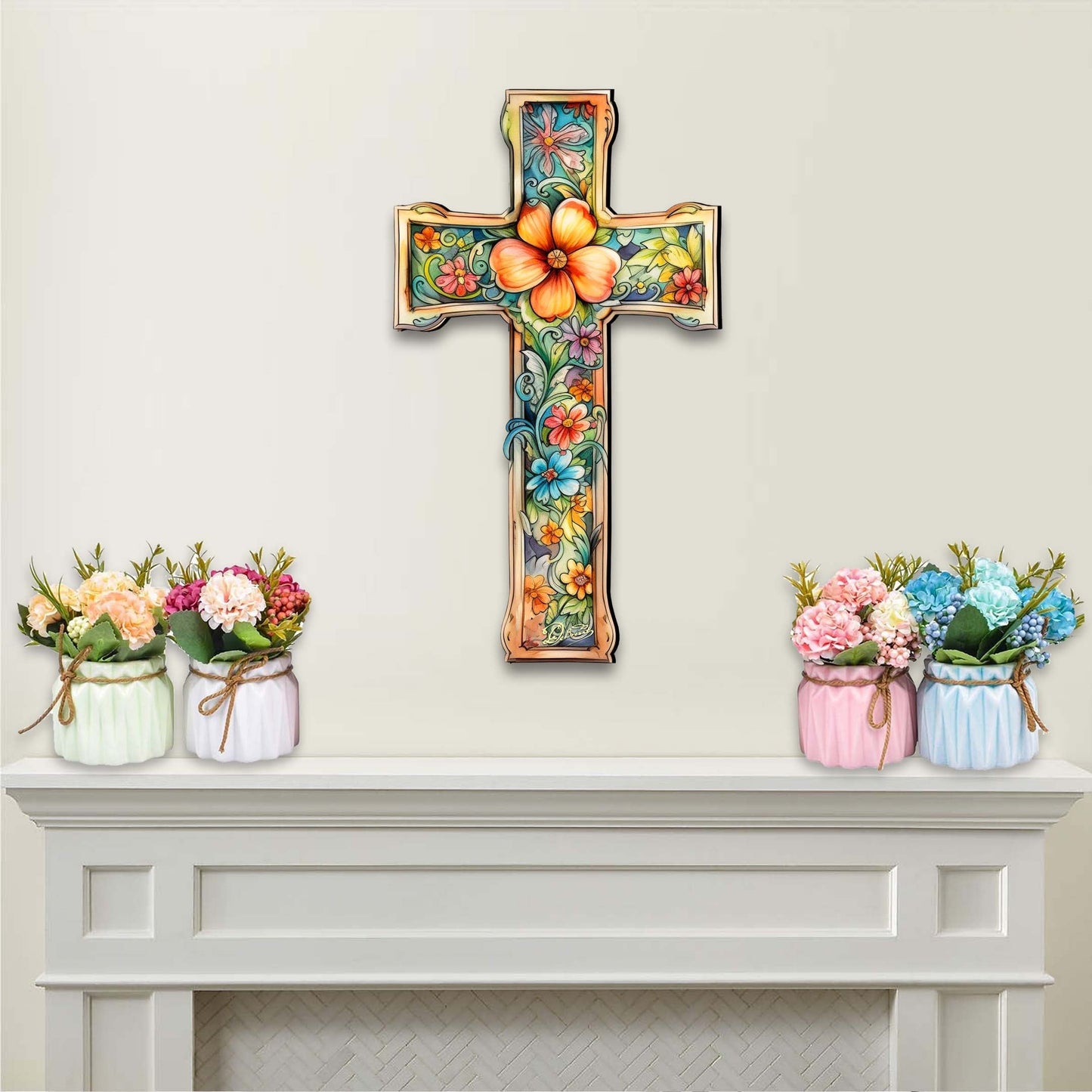 Blossom Cross Holiday Door Decor by G. Debrekht - Easter Spring Decor - 8688165H