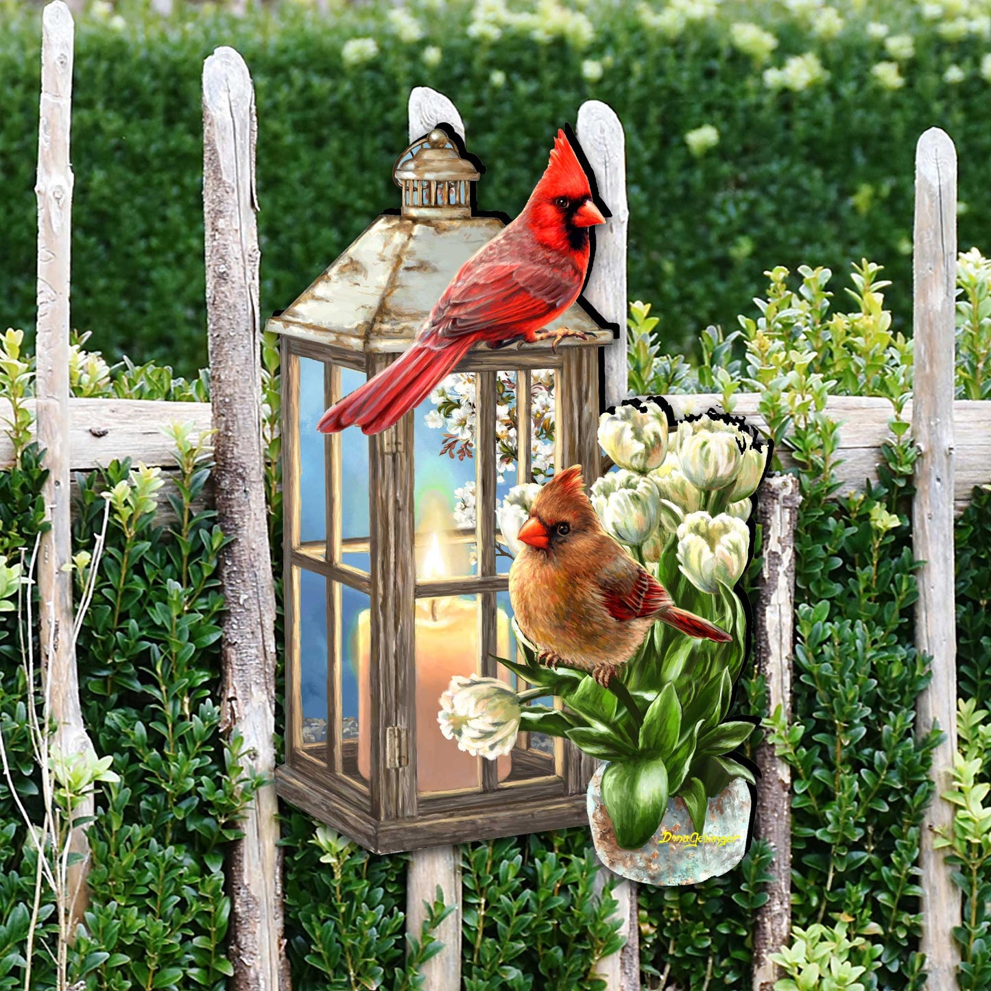Lantern Cardinals Holiday Door Decor by D. Gelsinger - Christmas Decor - 8461057H-DG