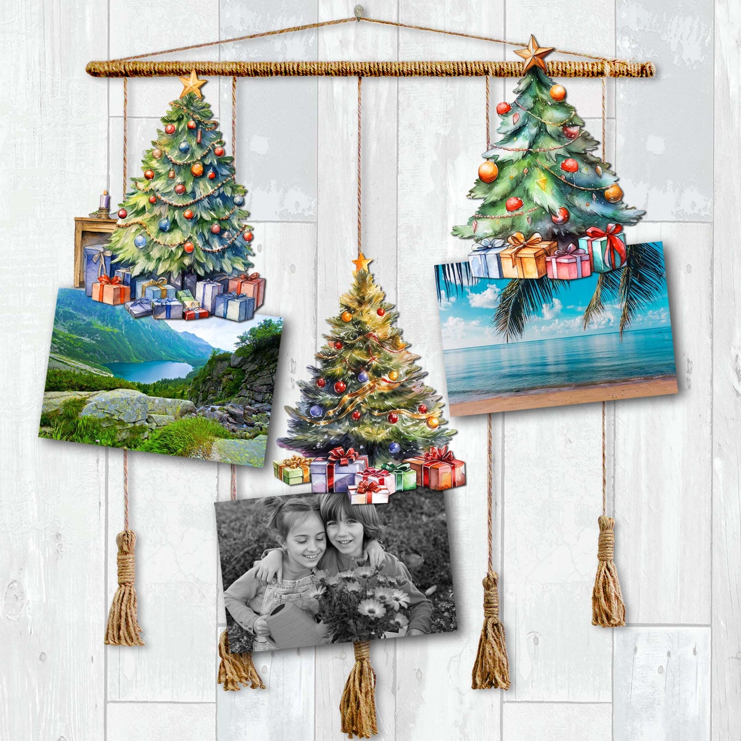Christmas Tree Decorative Wooden Clip-on Ornaments Set of 3 by G. Debrekht - Christmas Decor - 8091044C-S3