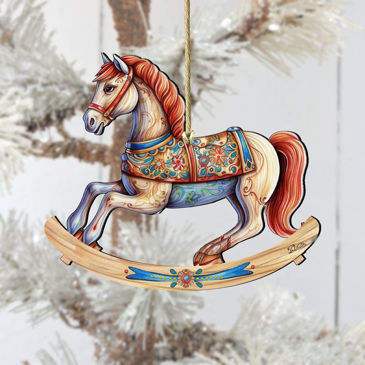 Rocking Horse Wooden Ornaments by G. Debrekht - Christmas Decor - 8100196-3