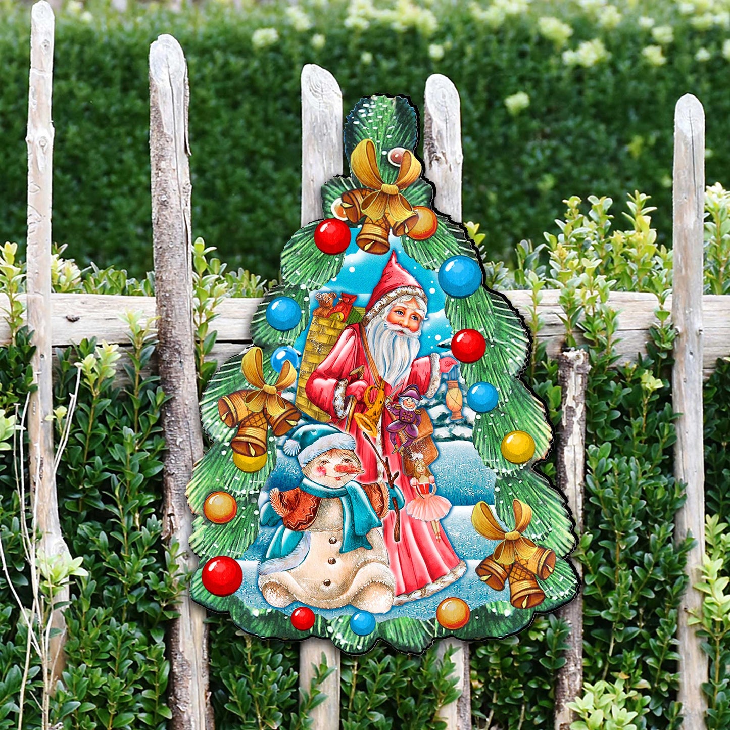 Christmas Arrival Christmas Door Decor by G. DeBrekht - Christmas Santa Snowman Decor - 8114020H