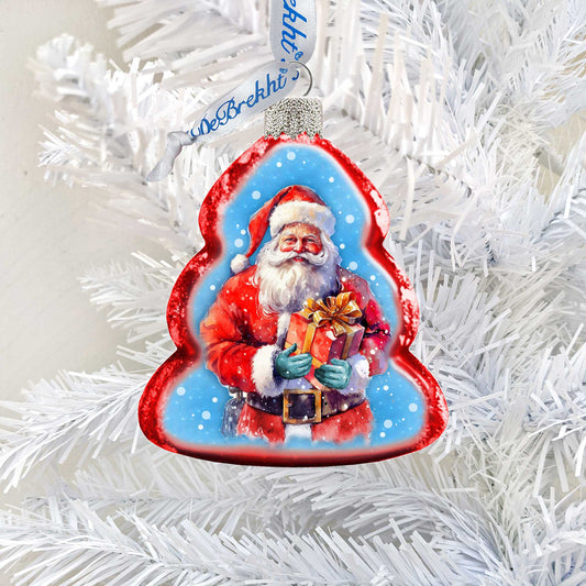 Santa's Gift Mercury Glass Ornaments by G. Debrekht - Christmas Santa Snowman Decor - 776013