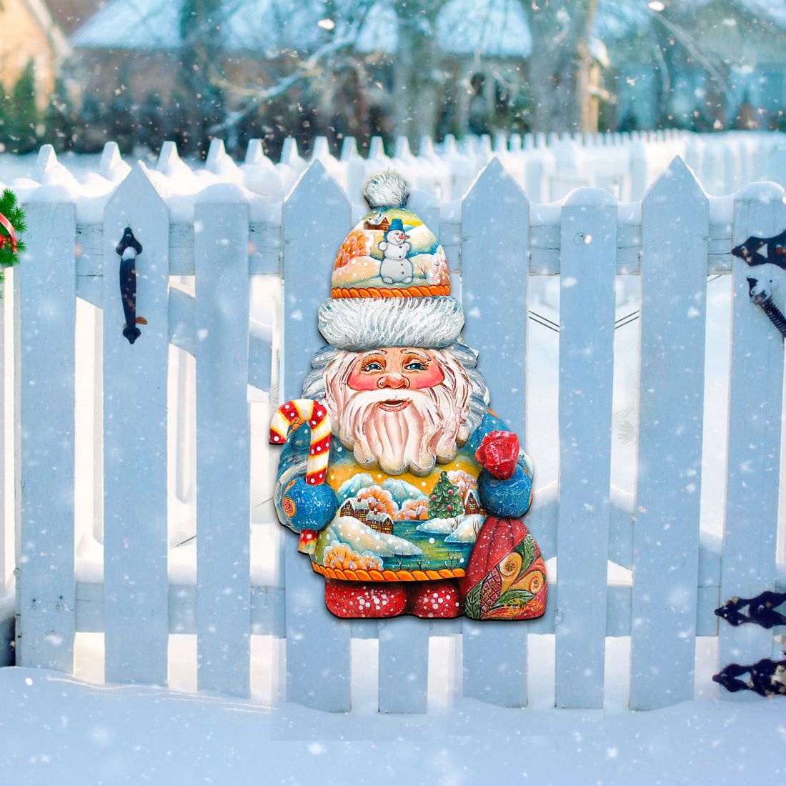 Whimsical Winter Wonders Santa Door Decor by G. DeBrekht - Christmas Santa Snowman Decor - 81519184H