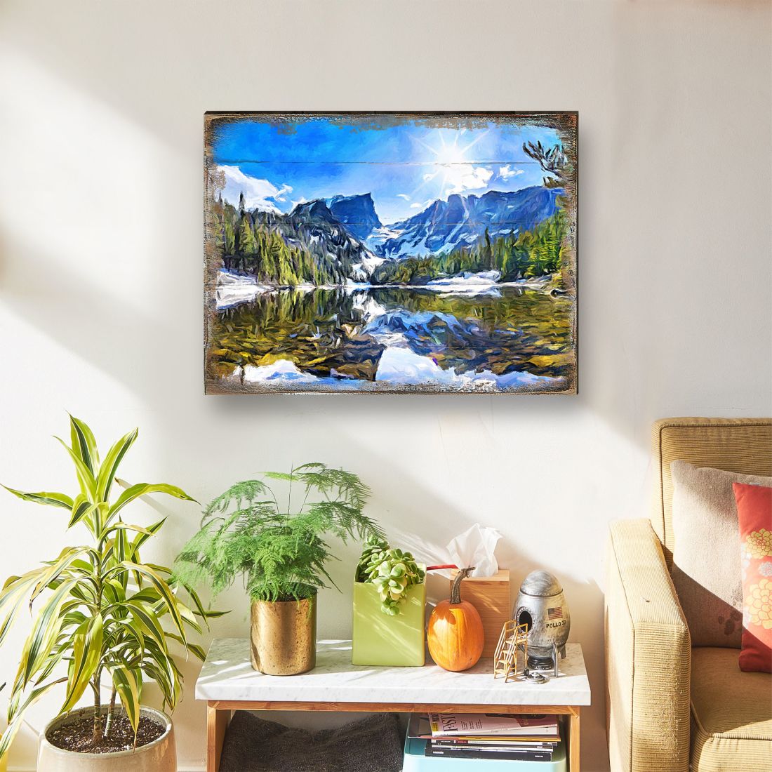 Forest Mountains Art Wooden Wall Art by Nature Wonders - Nature Wildlife Decor  - 95237B