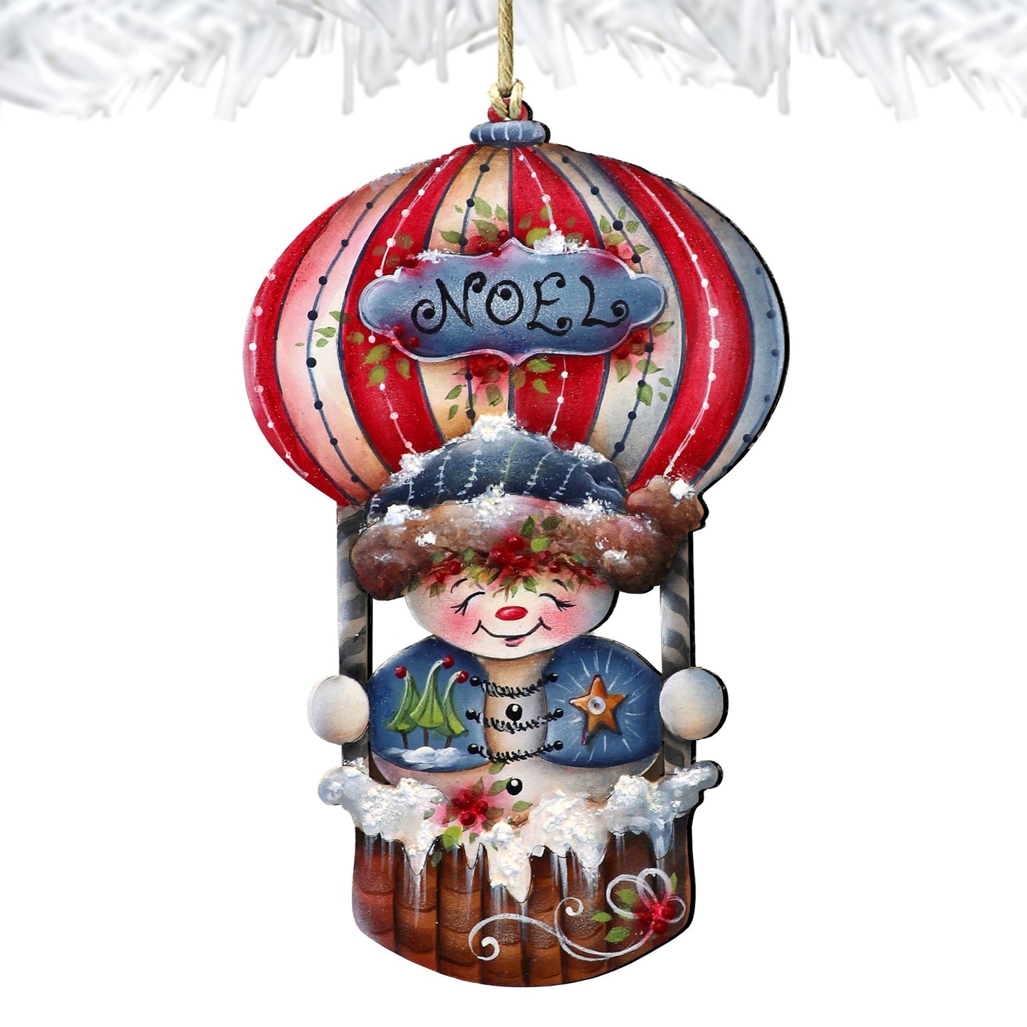 Frosty Journey Wooden Ornaments by Jamie Mills-Price Christmas Santa Snowman Decor - 8611068-1-MP
