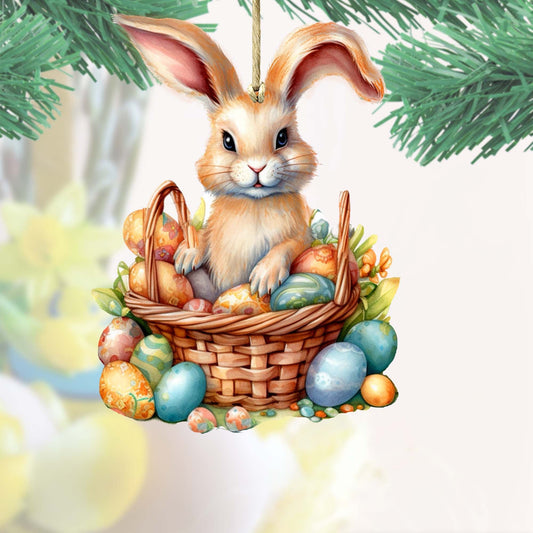 Easter Bunny Wooden Ornaments by G. DeBrekht Easter Spring Decor - 8652770