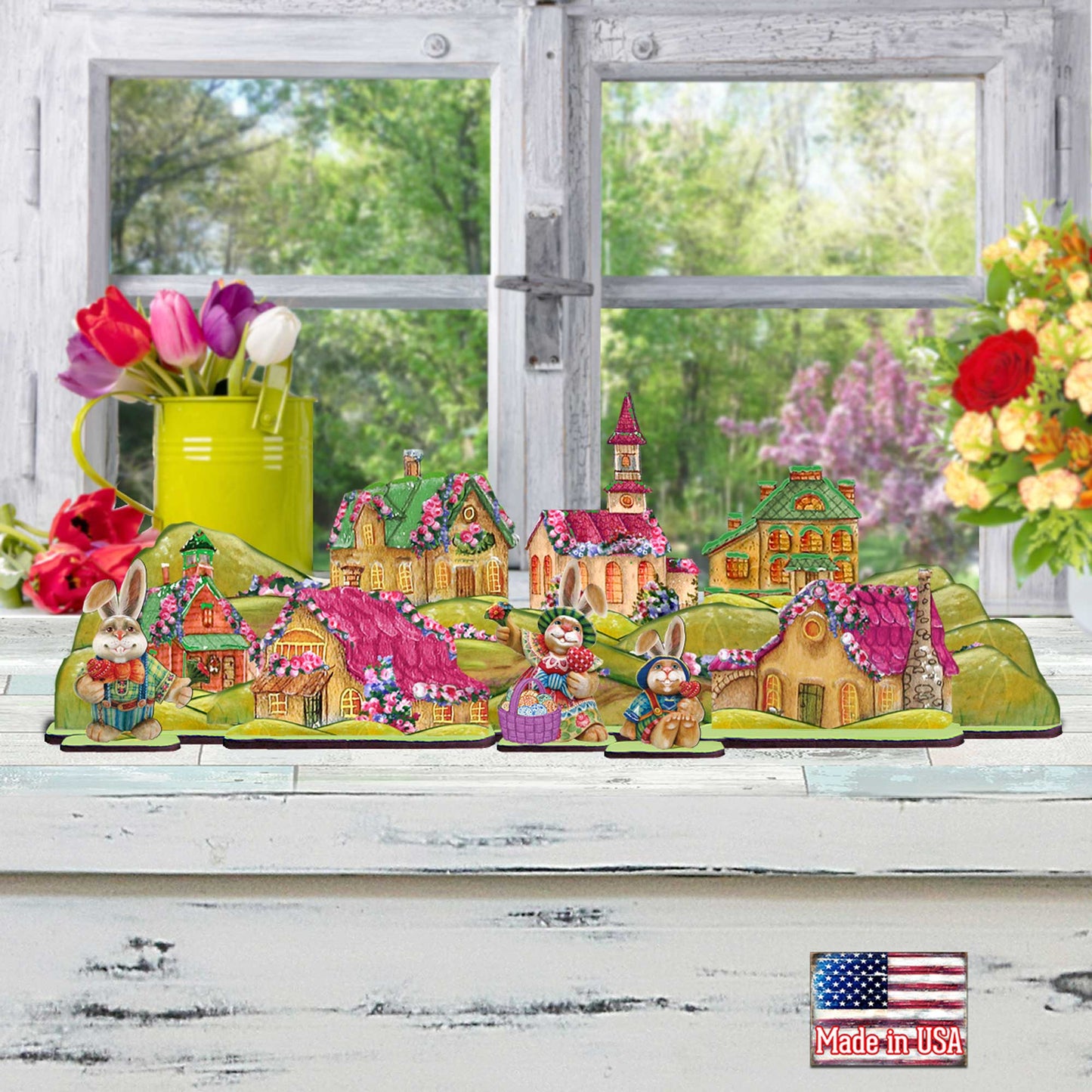 Easter Village Set of 12 by G. DeBrekht - Easter Spring Decor - 852730-S12
