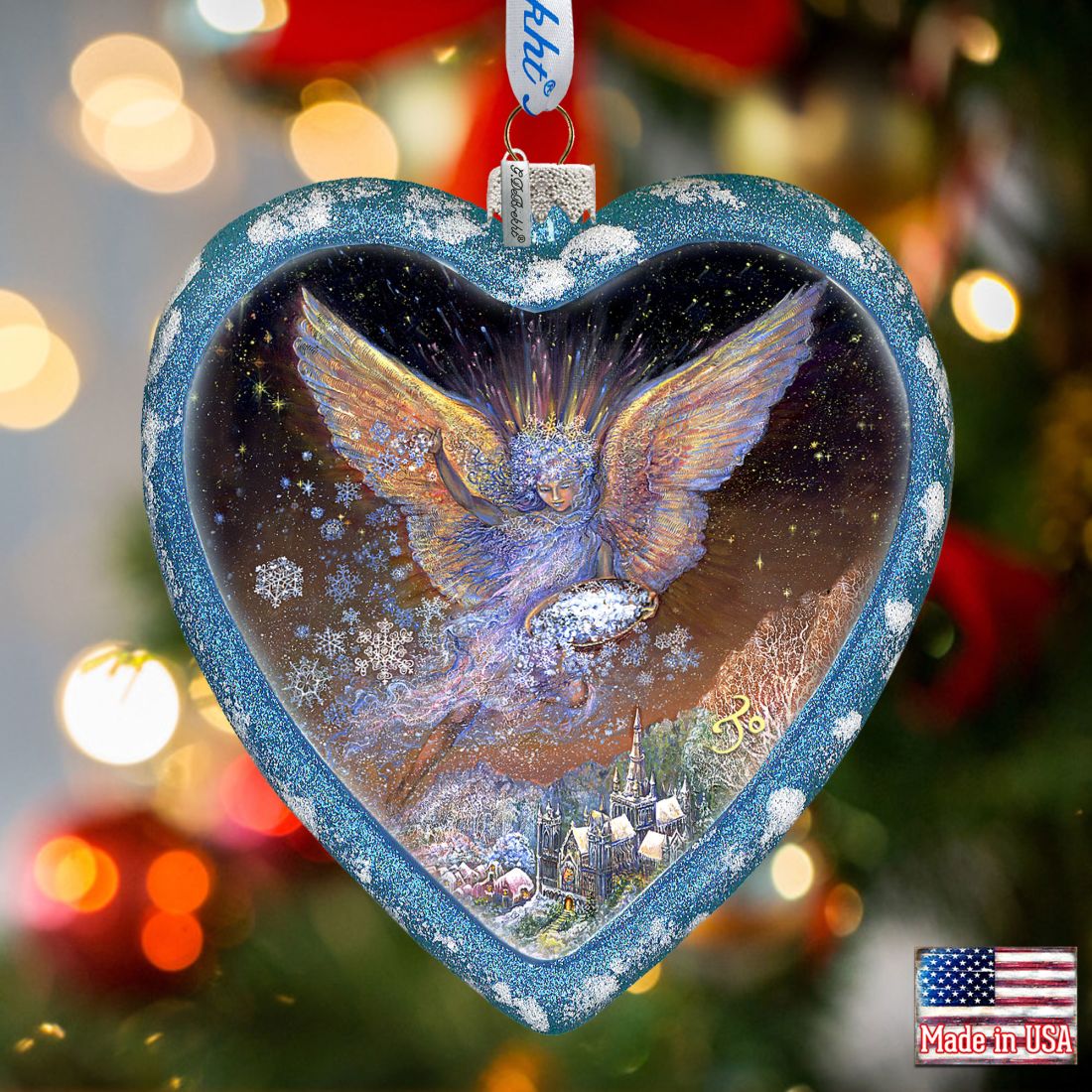 Wings of Love Glass Ornament Limited Edition by Josephine Wall - Nativity Holiday Decor - 738-407-JW