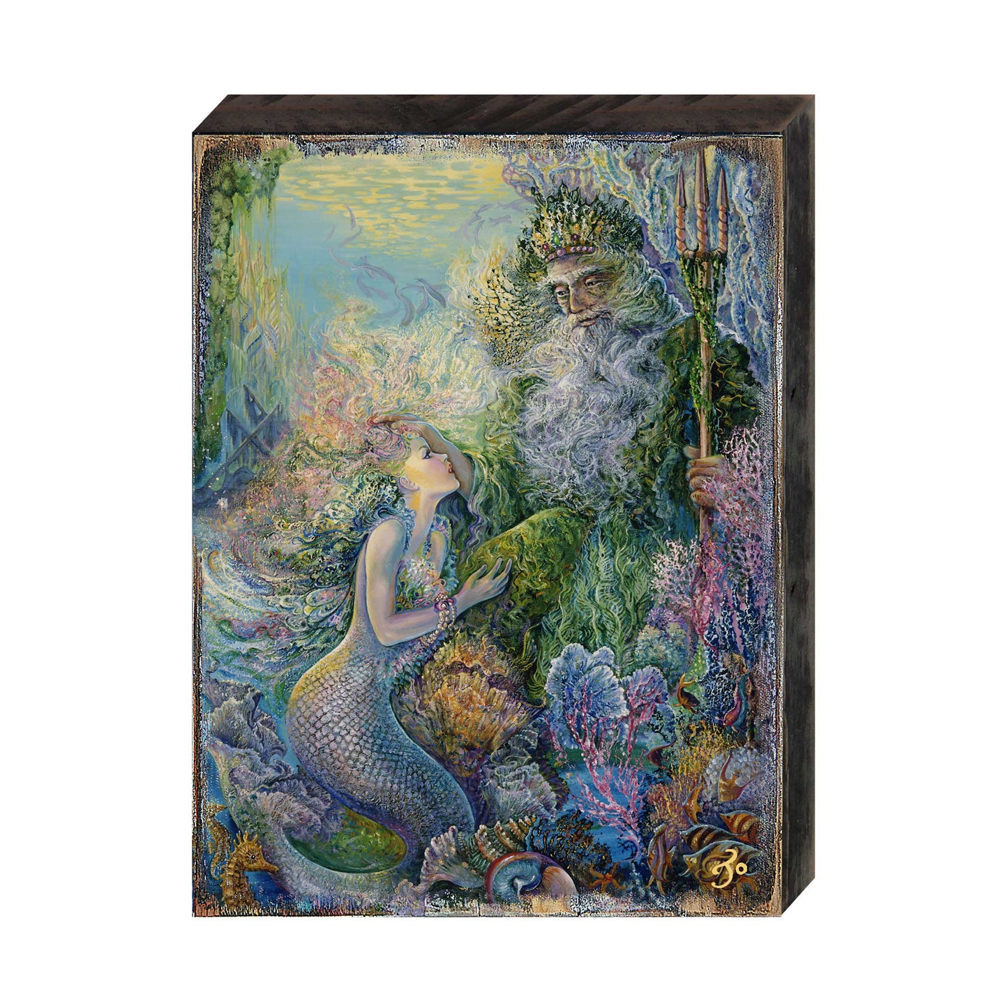 My Savior of The Sea Fantasy Wooden Wall Art by Josephine Wall - Fantasy Decor - 852139-JW
