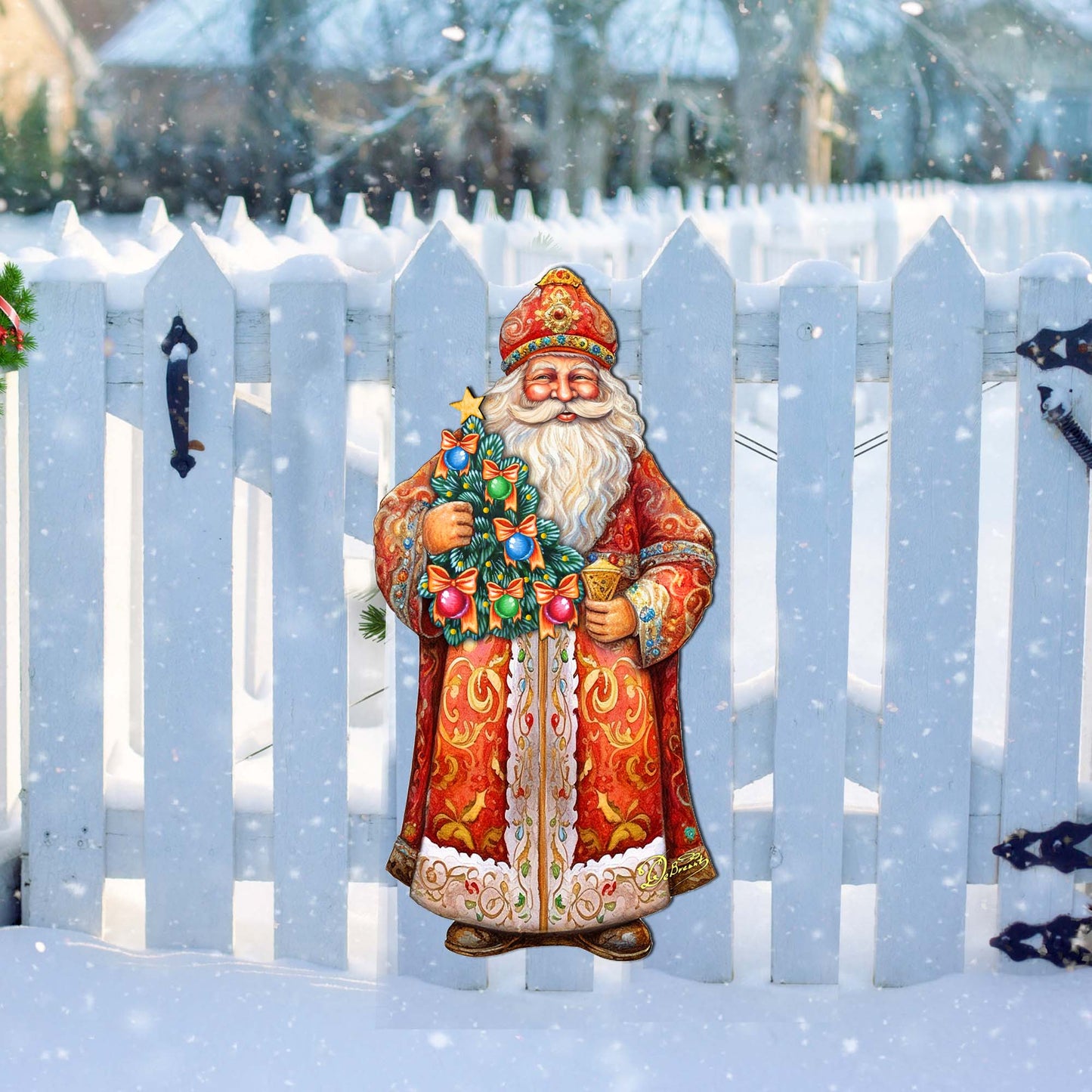 Santa's Tree of Joy Holiday Door Decor by G. Debrekht - Christmas Santa Snowman Decor - 8691418H