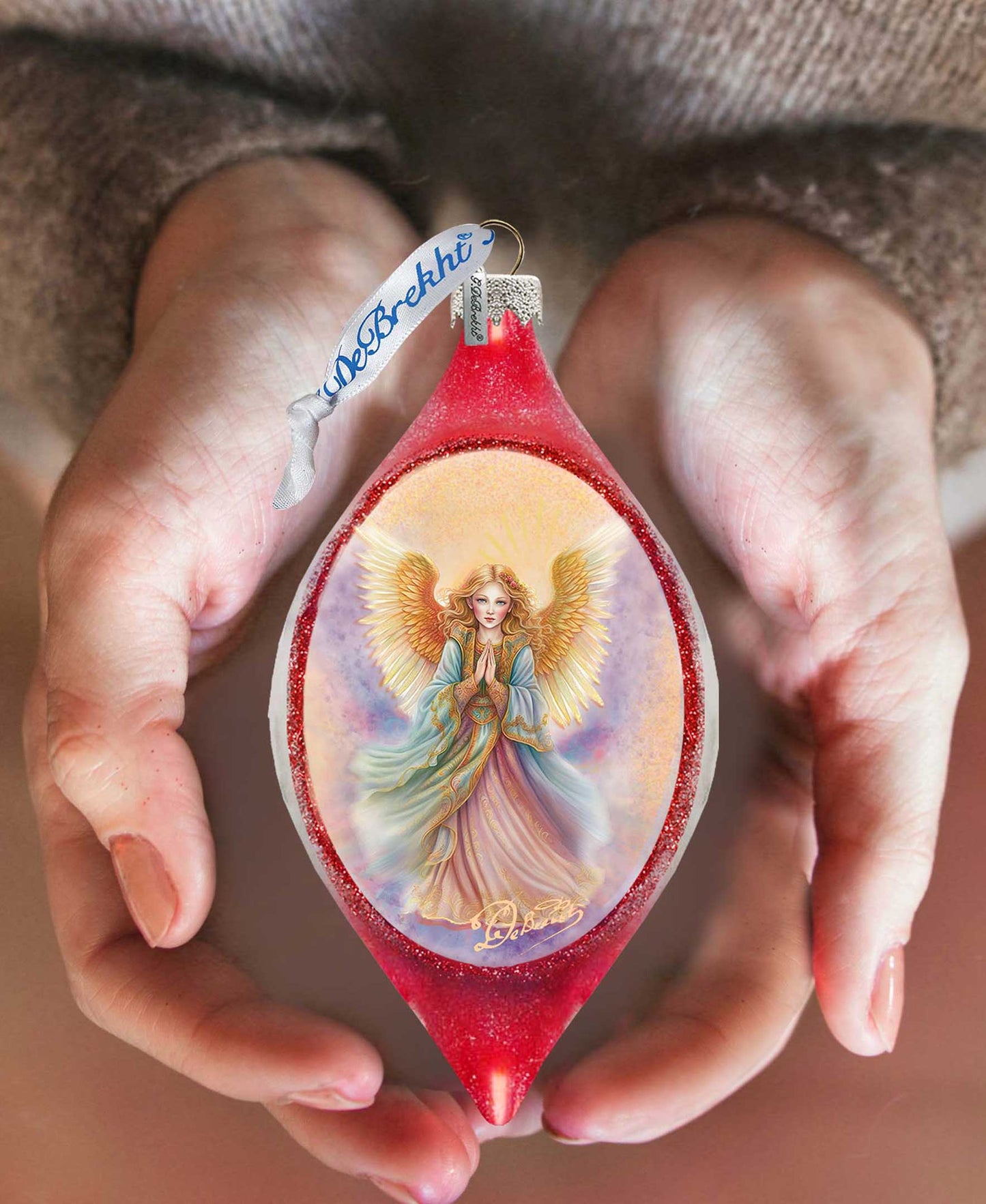 Angel Drop Glass Ornament by G. Debrekht - Nativity Holiday Decor - 757-051