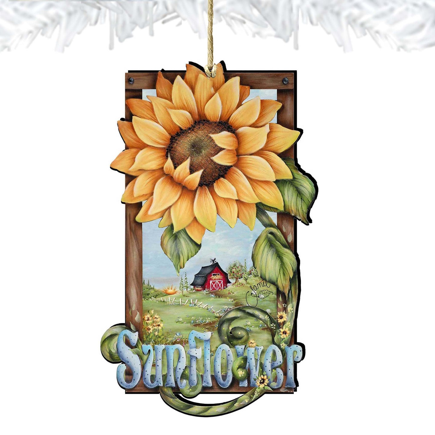 Sunflower Farms Wooden Ornaments by Jamie Mills-Price - Easter Spring Decor - 8457701