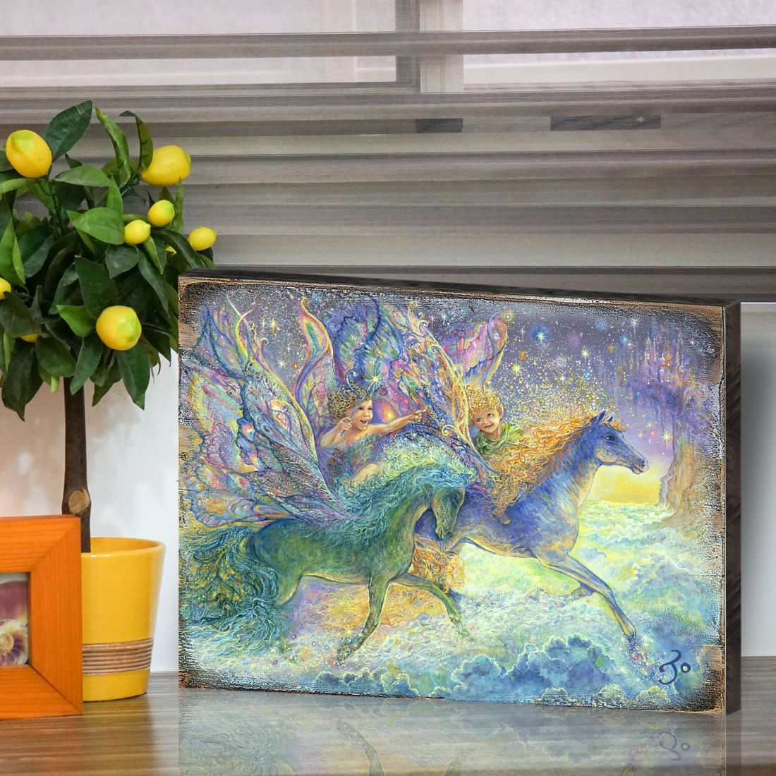 Race You to Fairyland Fantasy Wooden Wall Art by Josephine Wall - Fantasy Decor - 852134-JW