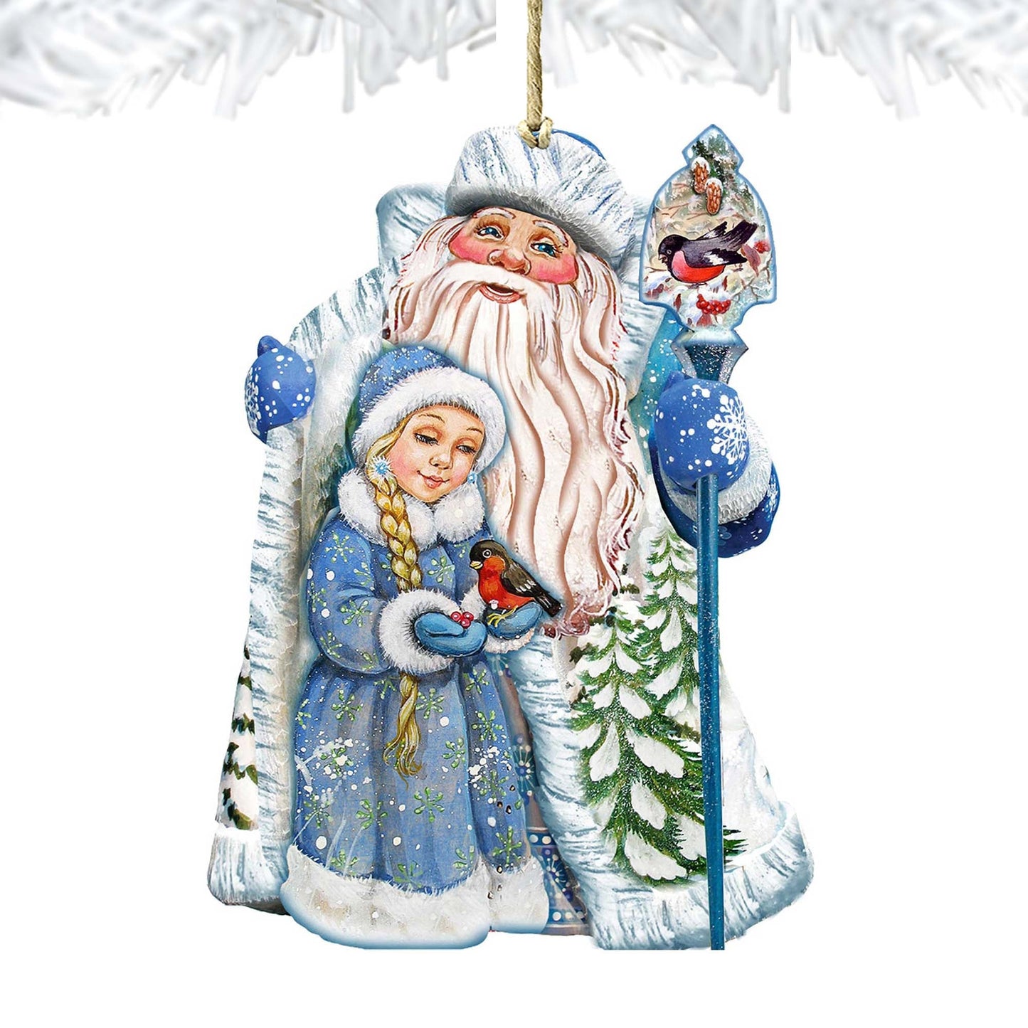 Classic Christmas Wooden Ornaments by G. DeBrekht - Christmas Santa Snowman Decor - 8111410