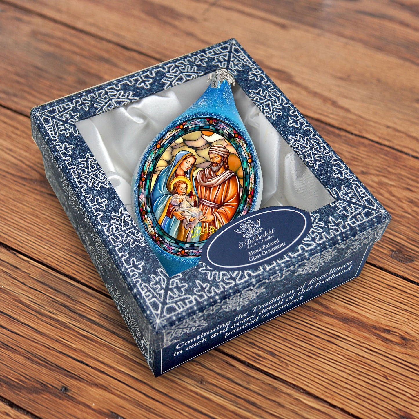 Christmas Story Drop Glass Ornament by G. Debrekht - Nativity Holiday Decor - 757-052