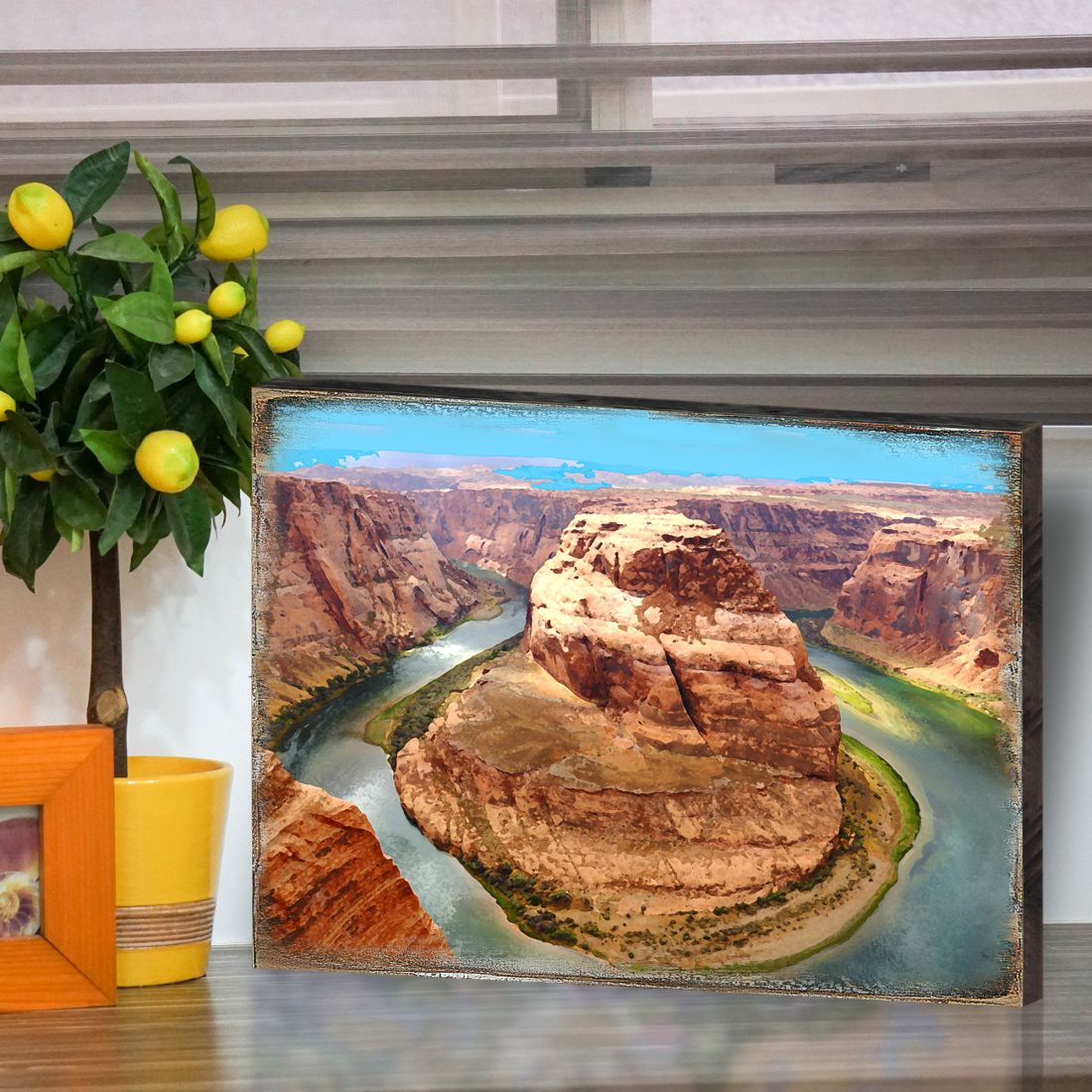 Canyon Island Art Wooden Wall Art by Nature Wonders - Nature Wildlife Decor  - 95282B
