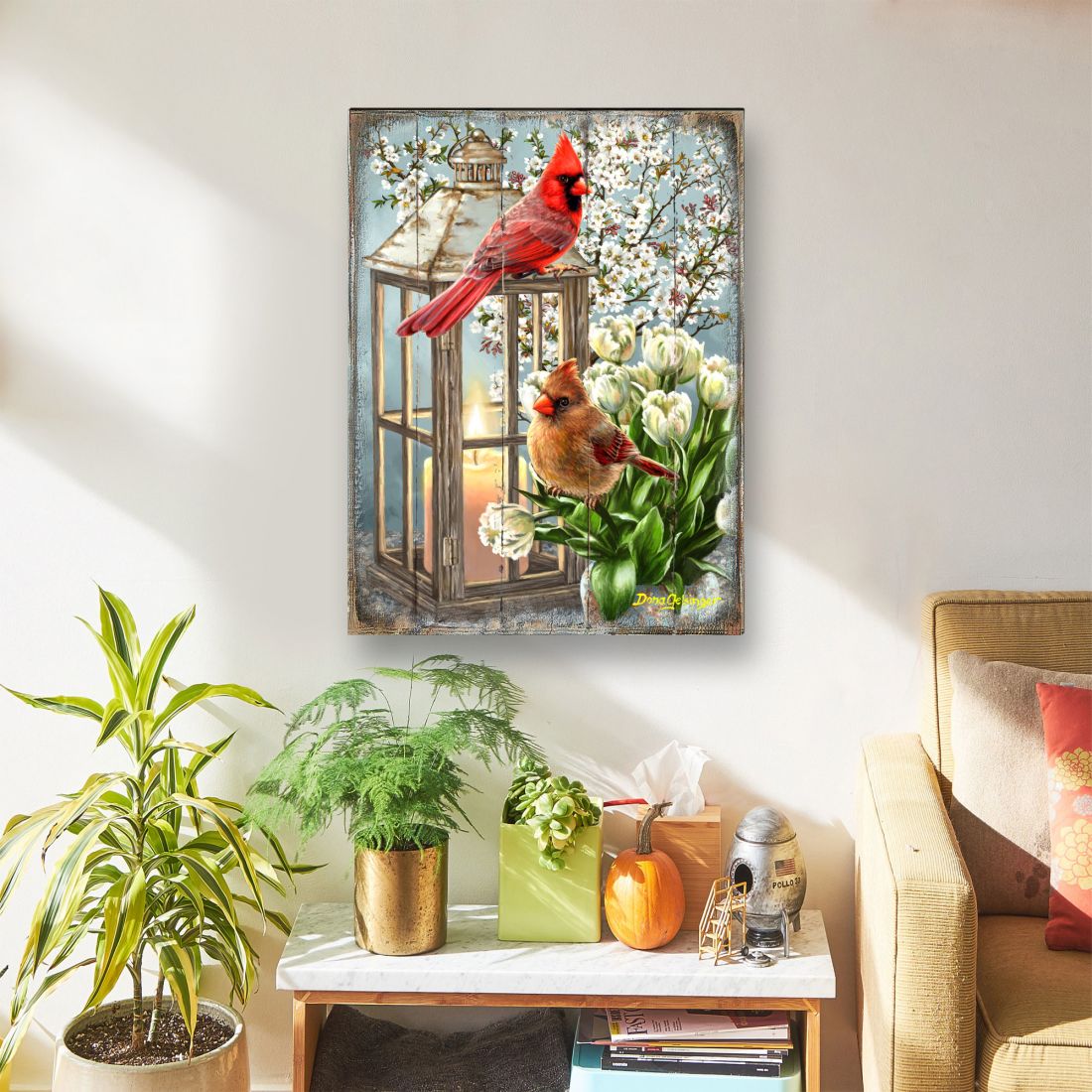 House Birds Wooden Wall Art by D. Gelsinger - Nature Wildlife Decor - 95670B-DG