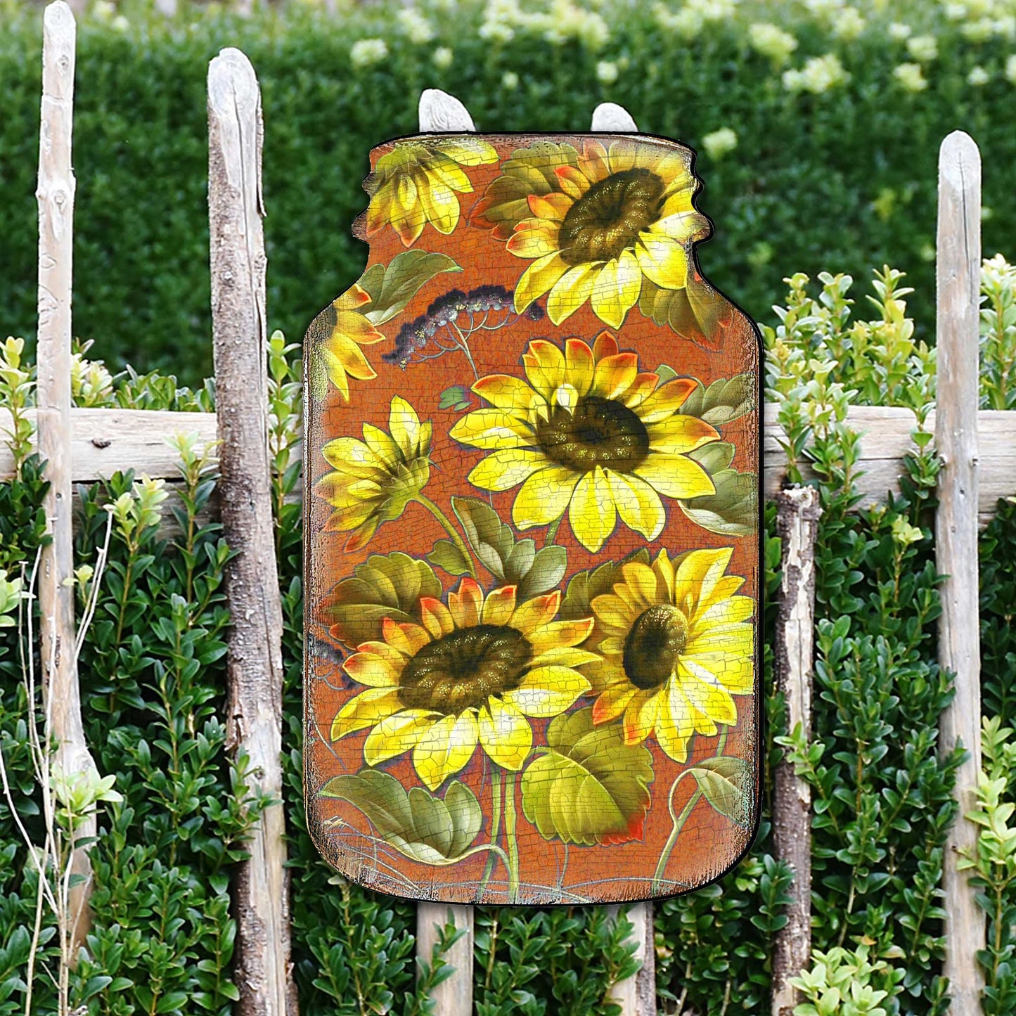 Sunflower Mason Jar Halloween Door Decor by G. DeBrekht - Thanksgiving Halloween Decor - 8158906H