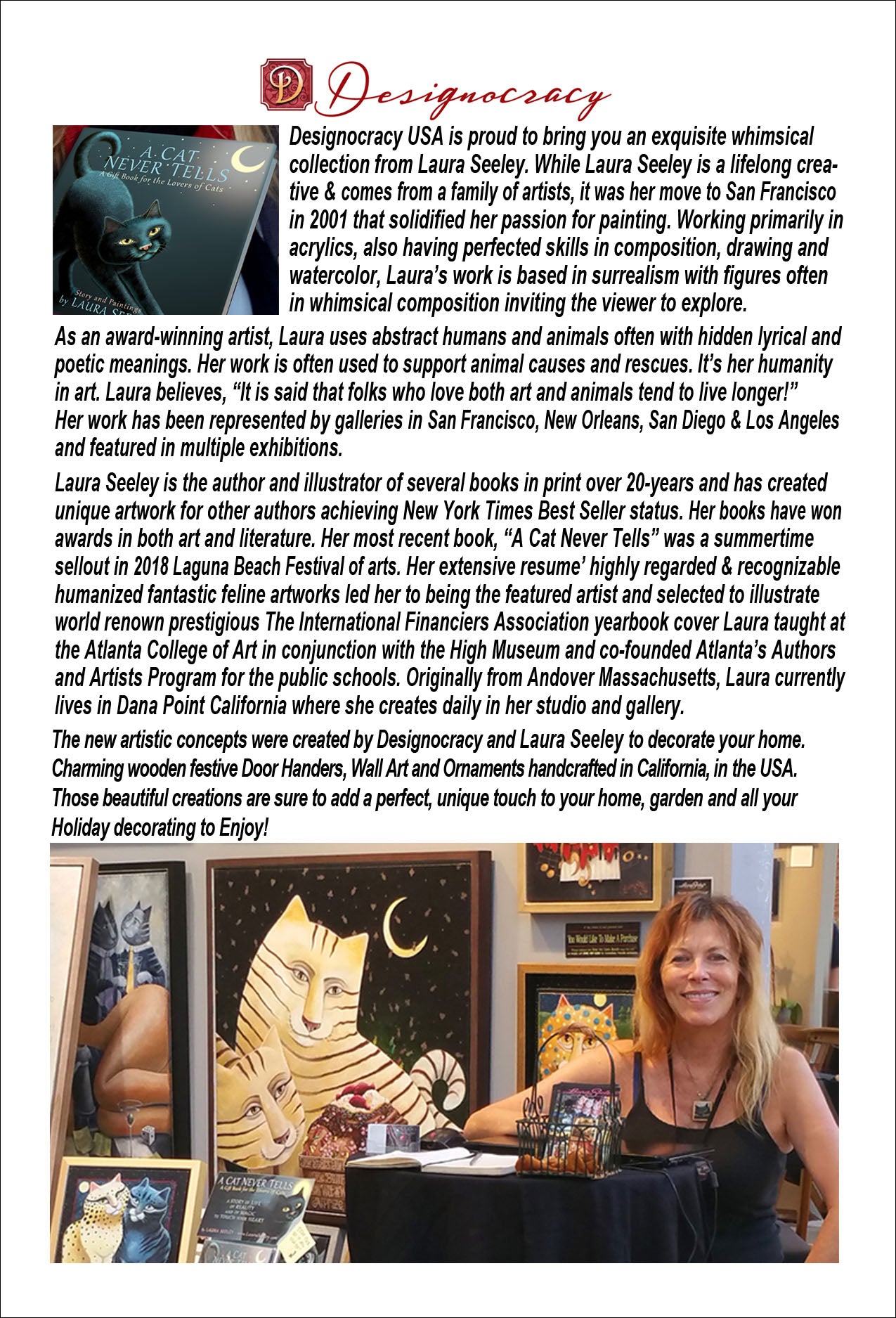 Angel Santa Cats Mercury Glass Ornament by Laura Seeley - Pets Dog and Cats Decor - 779214-LS