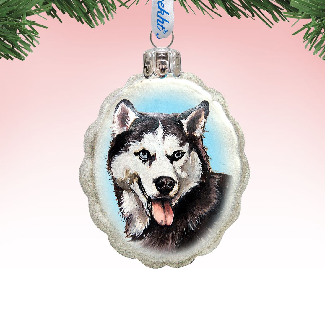 Siberian Husky Mercury Glass Ornament by G. DeBrekht - Pets Dog and Cats Decor - 774013