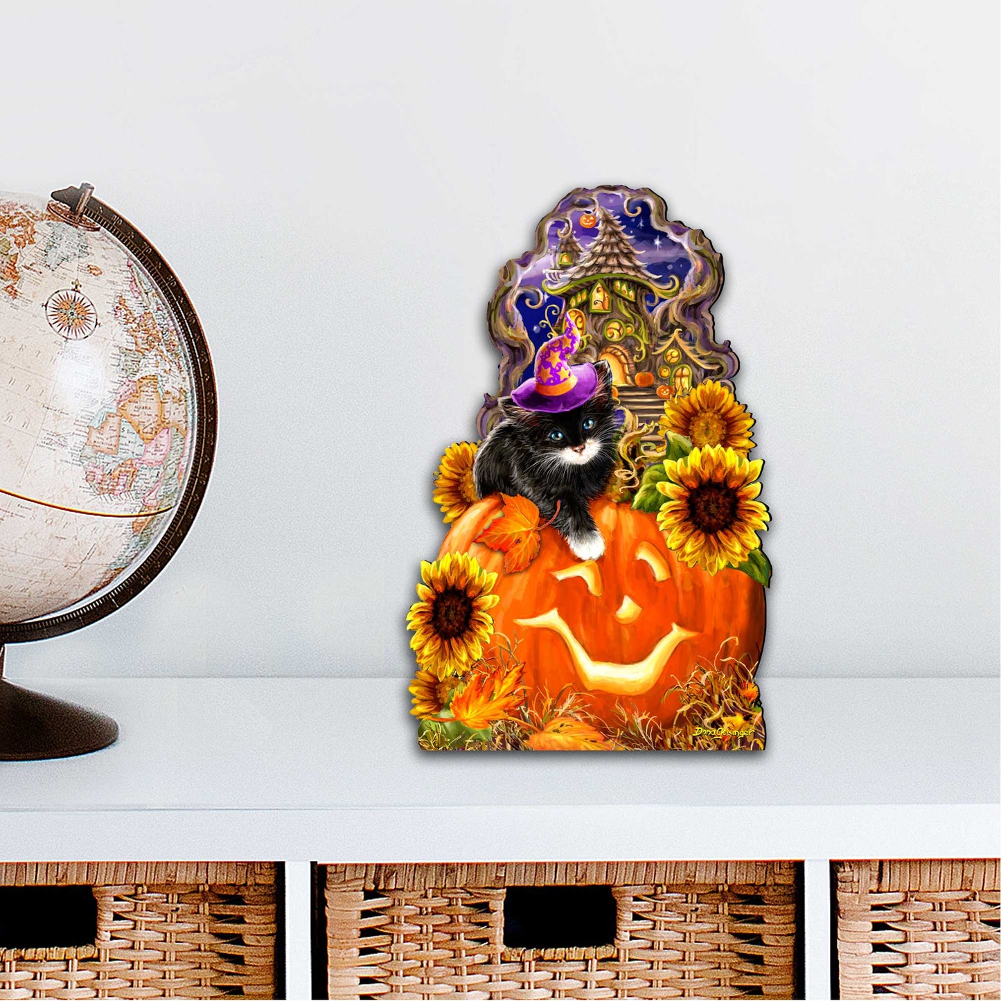 Halloween Kitten Door Decor by D. Gelsinger - Thanksgiving Halloween Decor - 8461066H-DG
