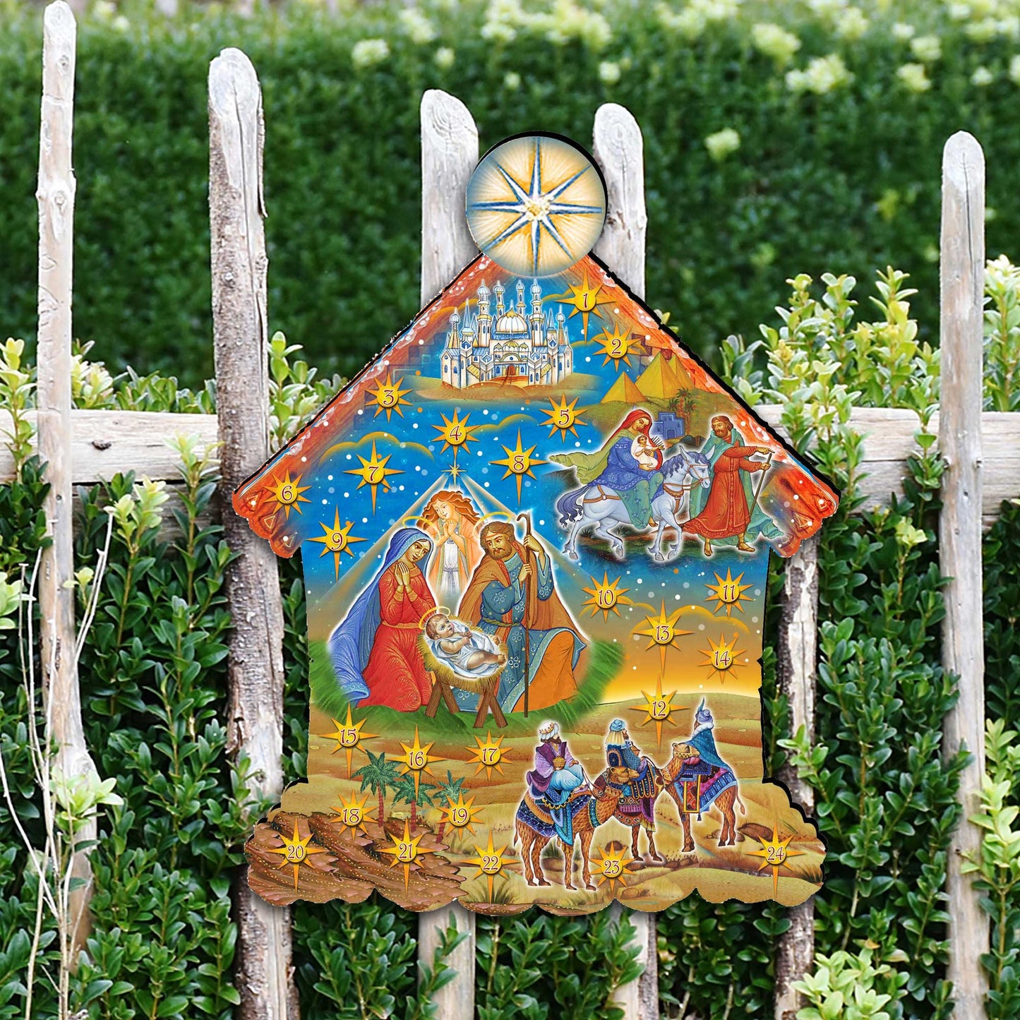 Up-Up and Away Christmas Door Decor by G. DeBrekht - Christmas Santa Snowman Decor - 8186134H