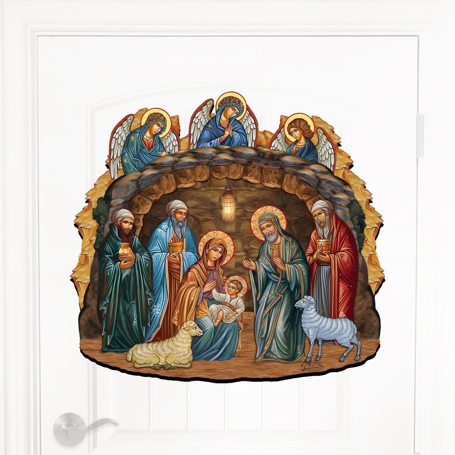 Orthodox Nativity Scene Holiday Door Decor by G. Debrekht - Nativity Holiday Decor - 8652762H