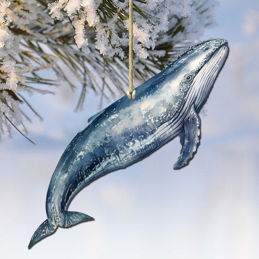 Alaskan Humpback Whale Wooden Ornaments by G.Debrekht - Wildlife Holiday Decor - 8710103-2