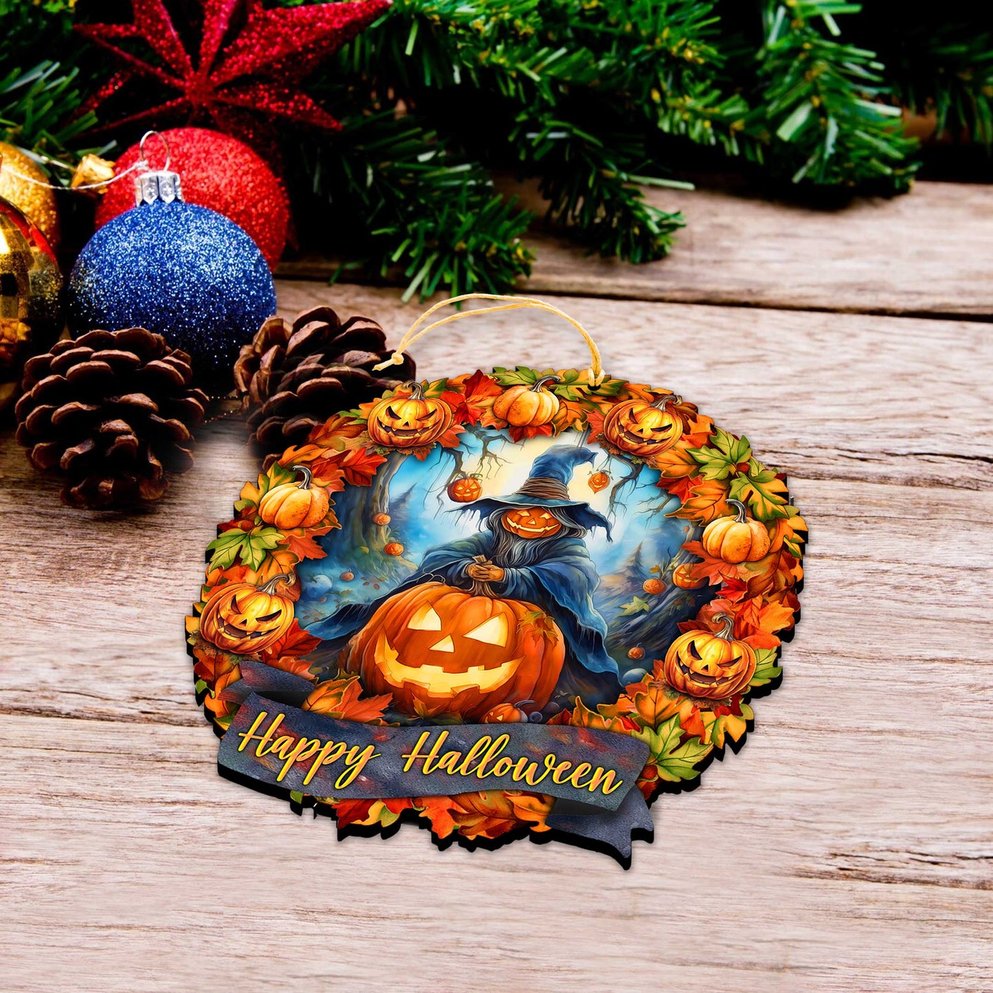 Happy Halloween Wreath Ornaments by G. Debrekht  - Halloween Decor - 8652821