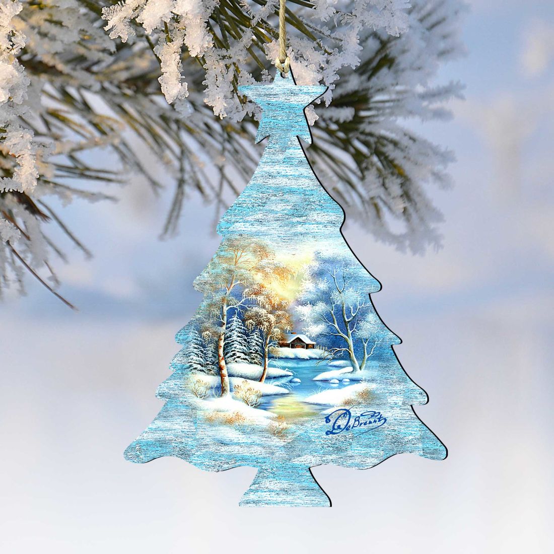 Winter Tree Wooden Ornaments by G. DeBrekht - Christmas Decor - 8198812