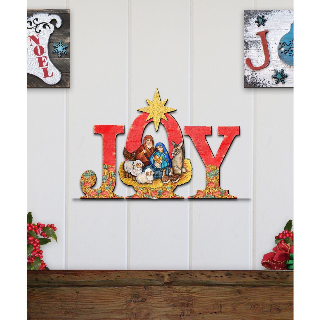 Joy Nativity Christmas Nativity Door Decor by G. DeBrekht - Nativity Holiday Decor - 8121454H